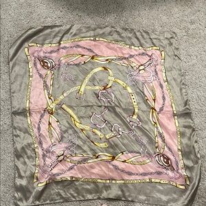 Silk Scarf with Equestrian Print